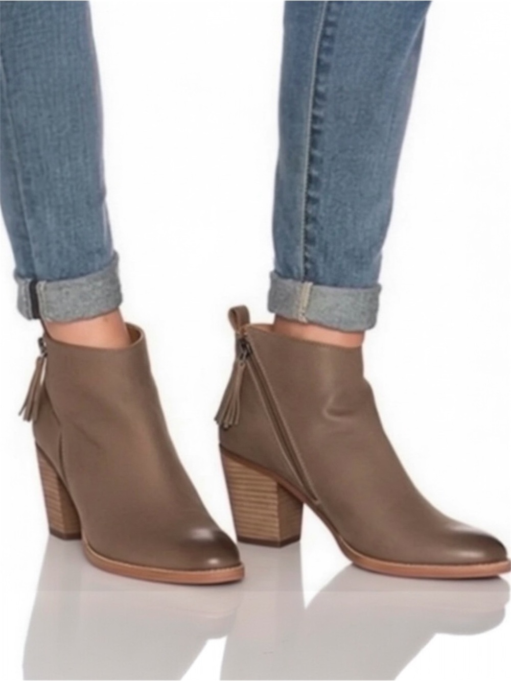 Dolce Vita “Jaeger” Nubuck Leather Double Zip Bootie in Teak Size 6